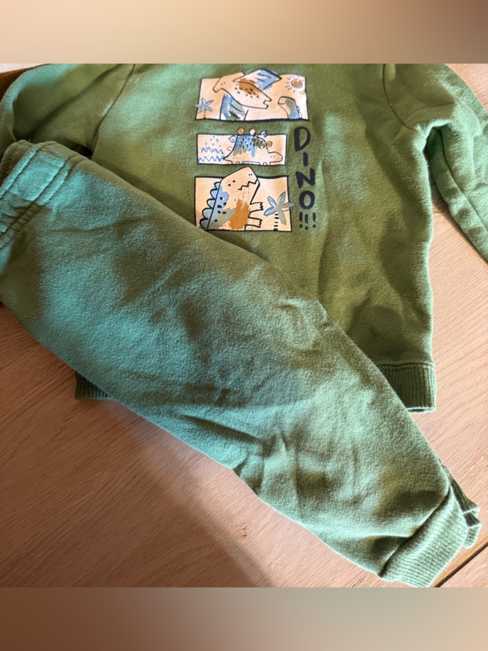 Carter's Green Dino Graphic Sweatshirt Set 12 Month